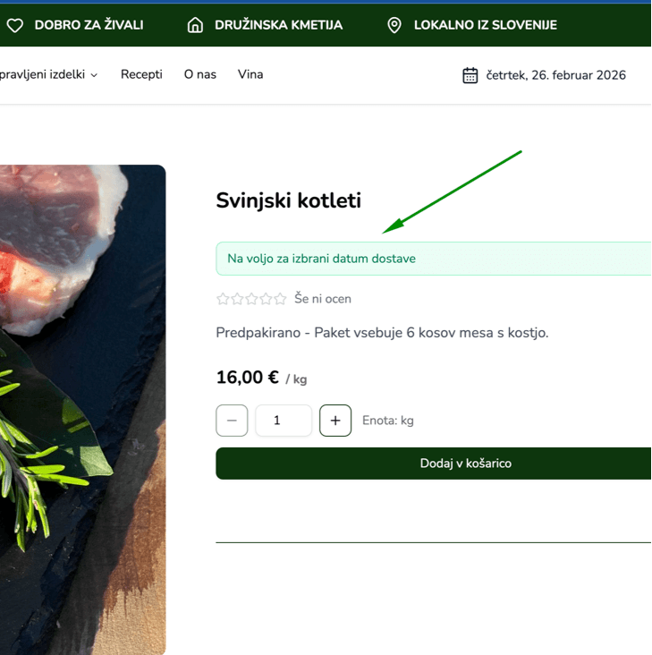 Izbira dneva izpolnitve